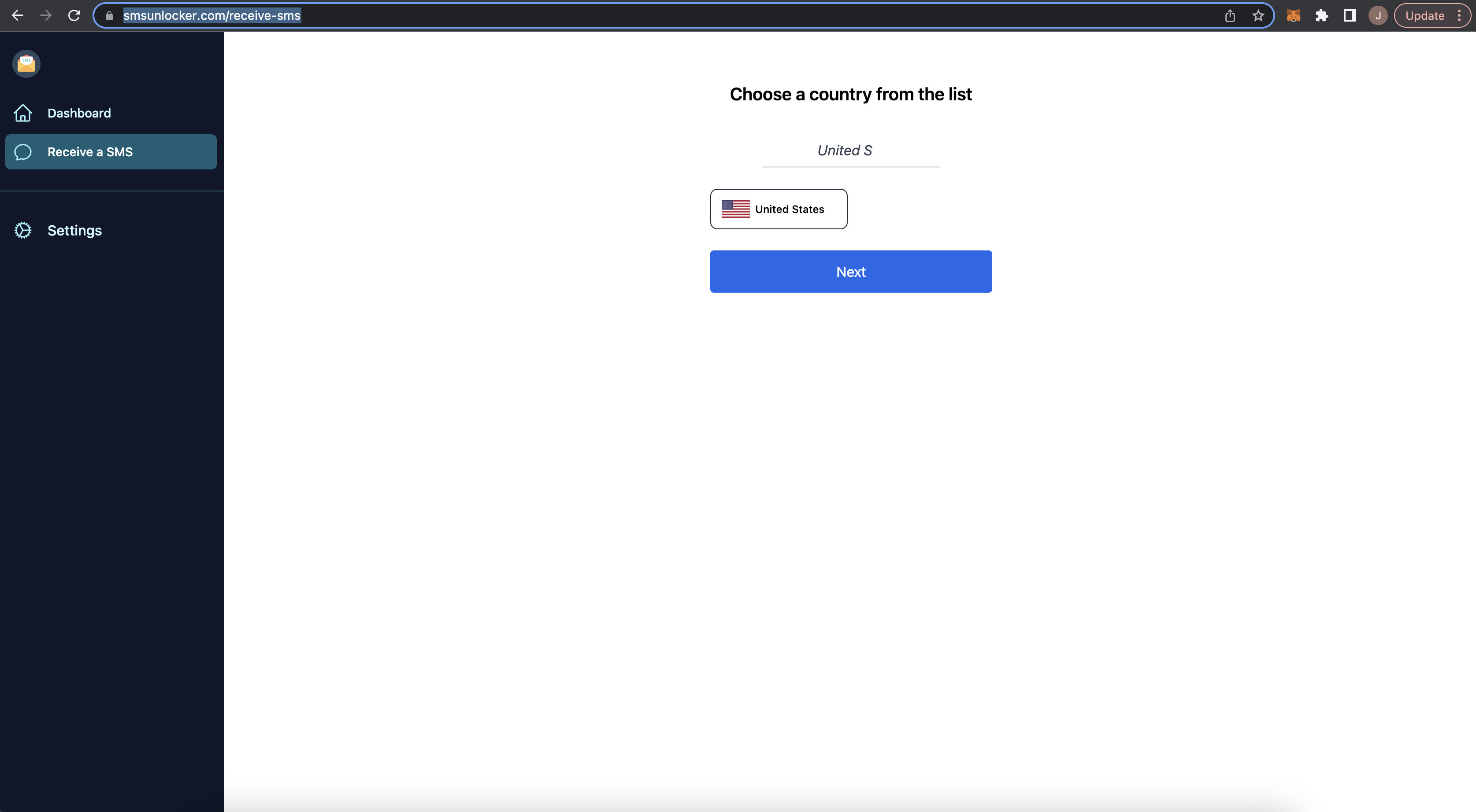 receive-sms-page-screenshot